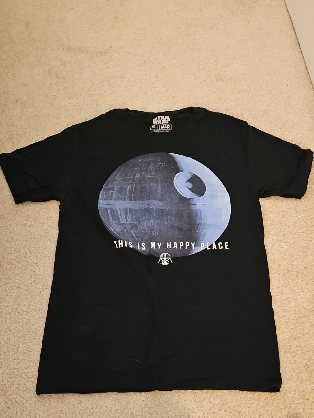 Star Wars Black Tee with Death Star Graphic